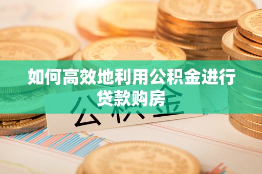 长阳如何高效地利用公积金进行贷款购房